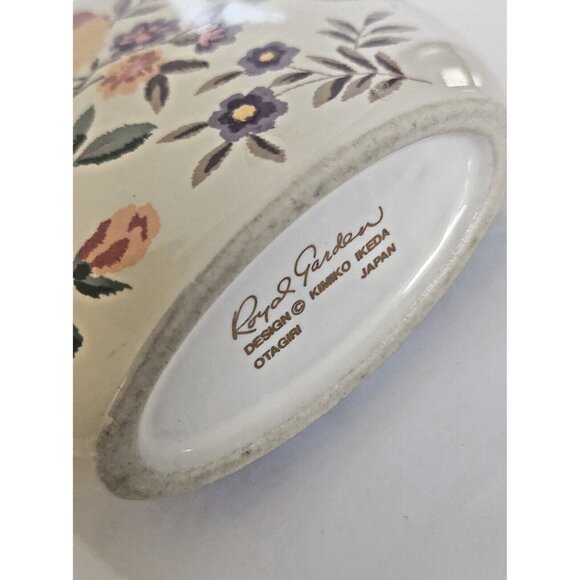 Japanese Otagiri Vase, Otagiri Royal Garden Floral Pillow Vase 4 1/2" - Picture 6 of 13